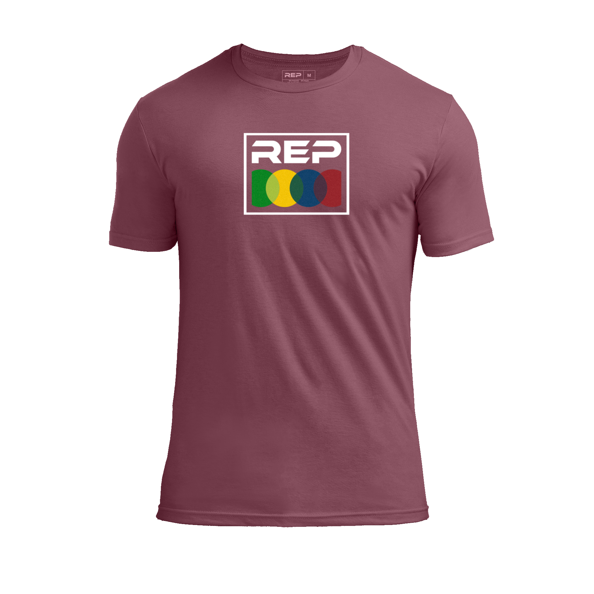 Stacked Tri-Blend Crew T-Shirt - Heather Maroon/White / X-Small